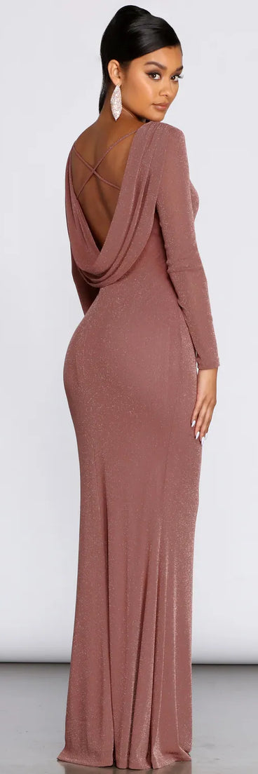 Kyra Glitter Long Slim Gown