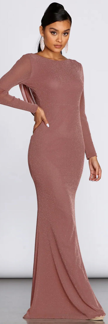 Kyra Glitter Long Slim Gown