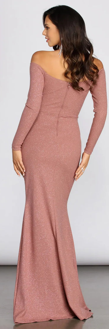 Nina Glitter Off Shoulder Dress