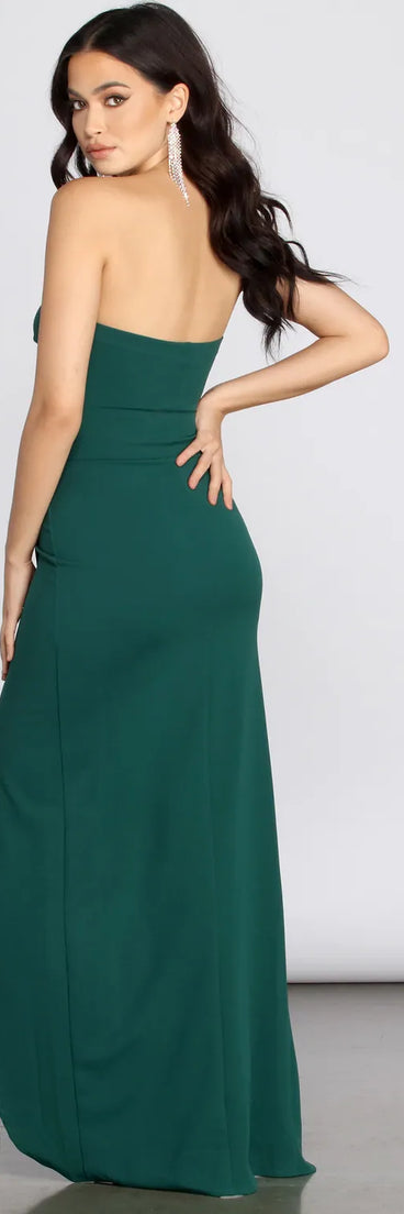 Tasha Strapless Crepe Dress