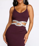 Davia Rhinestone Pretzel Trim Mermaid Dress