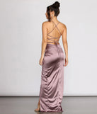 Quinn Cross Back Satin Wrap Dress
