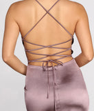 Quinn Cross Back Satin Wrap Dress