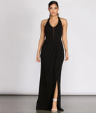 Calliope Rhinestone Trim Halter Dress