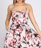 Tatum Satin Floral High Low Dress