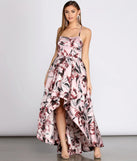 Tatum Satin Floral High Low Dress