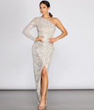 Sage One Shoulder Sequin Dress