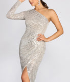 Sage One Shoulder Sequin Dress
