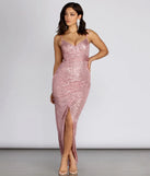 Fonda Sequin Wrap Evening Gown