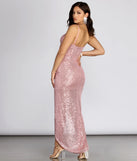 Fonda Sequin Wrap Evening Gown