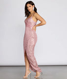 Fonda Sequin Wrap Evening Gown