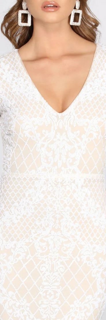 Misha Sequin Mermaid Dress