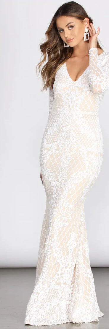 Misha Sequin Mermaid Dress