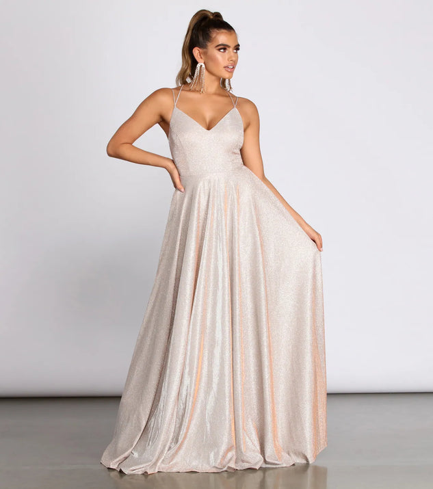 Elana Glitter A-Line Dress