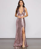 Bella High Slit Sequin Dress