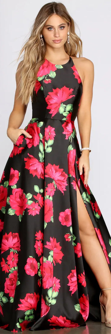 Milana Lace Back Floral Dress