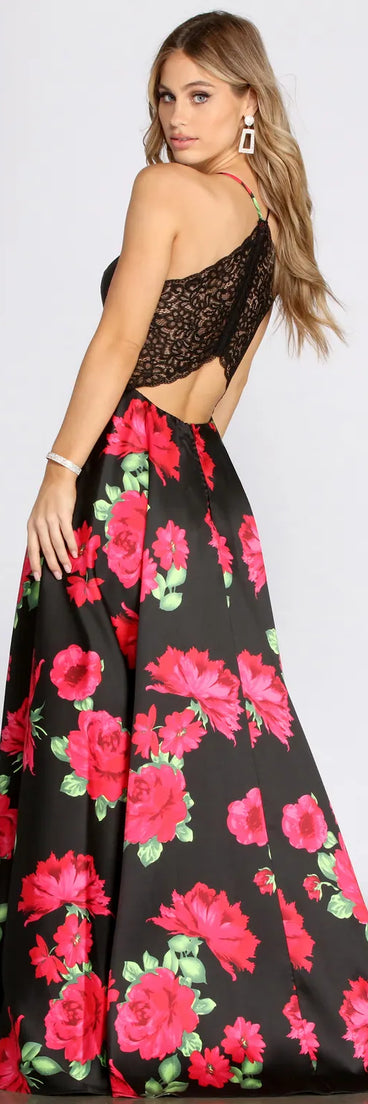 Milana Lace Back Floral Dress