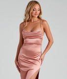 Own every entrance in the Lola High Slit Satin Dress, a rose party dress perfect for milestone birthdays and grad parties, or dancing through summer nights and unforgettable bachelorette celebrations.
