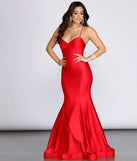 Celina Lace Up Back Satin Mermaid Dress