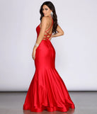 Celina Lace Up Back Satin Mermaid Dress