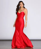 Celina Lace Up Back Satin Mermaid Dress