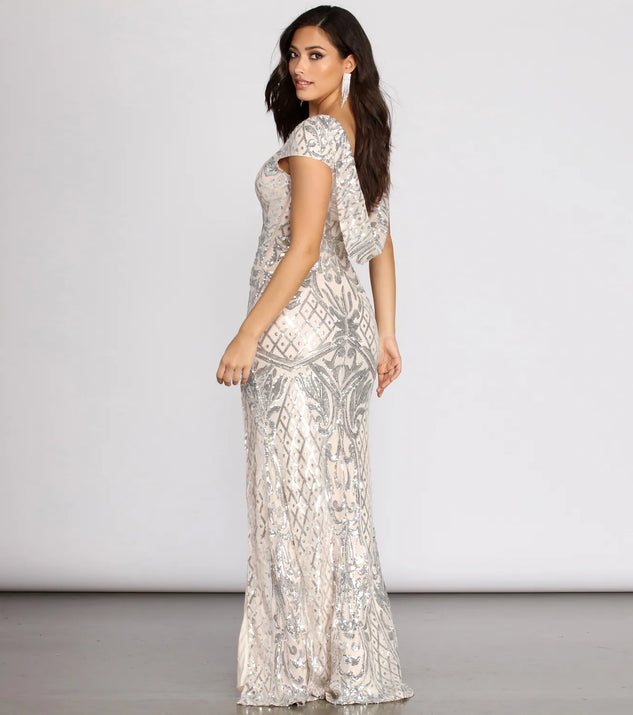 Riva Cowl Back Sequin Dress