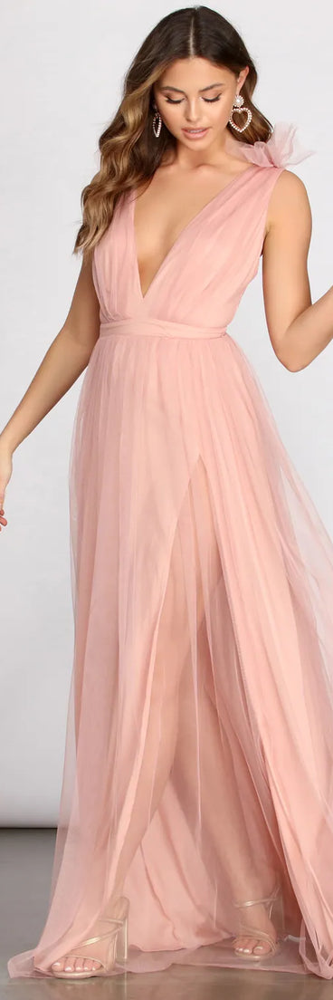 Tatyana Tulle Ruffle A-Line Dress