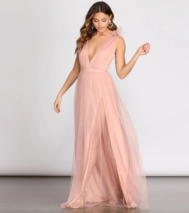Tatyana Tulle Ruffle A-Line Dress