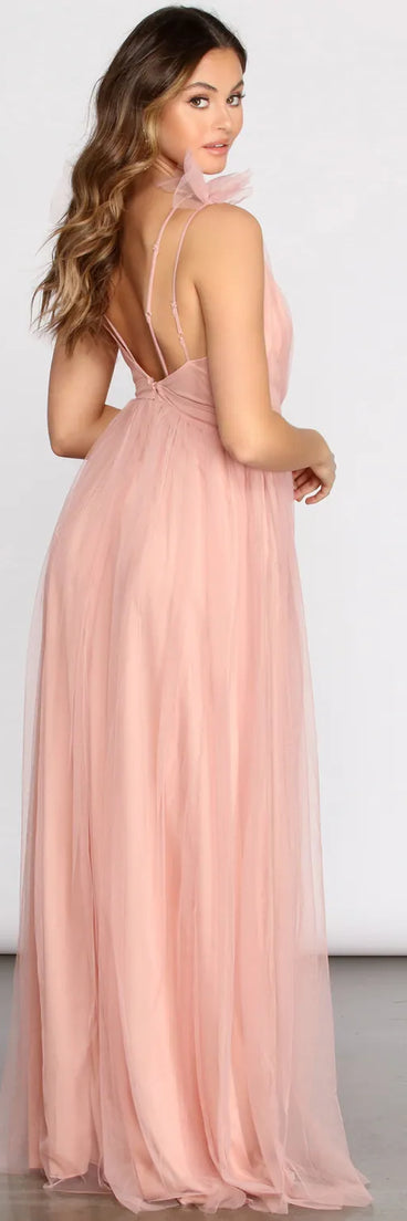 Tatyana Tulle Ruffle A-Line Dress