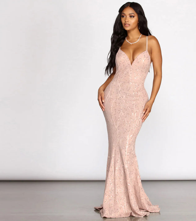 Vivian Textured Sequin Mermaid Dress