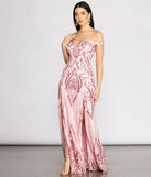 Camilla Sequin Off Shoulder A-Line Dress