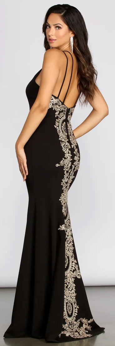 Adalee Formal Applique Mermaid Dress