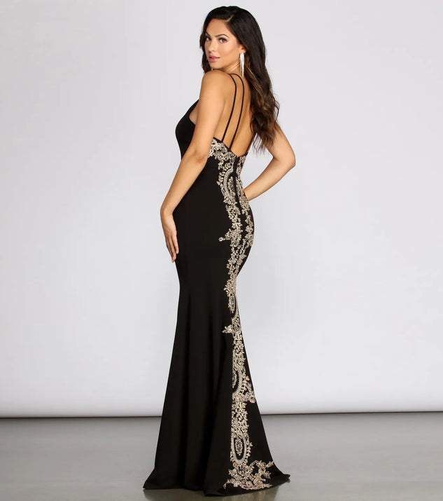 Adalee Formal Applique Mermaid Dress