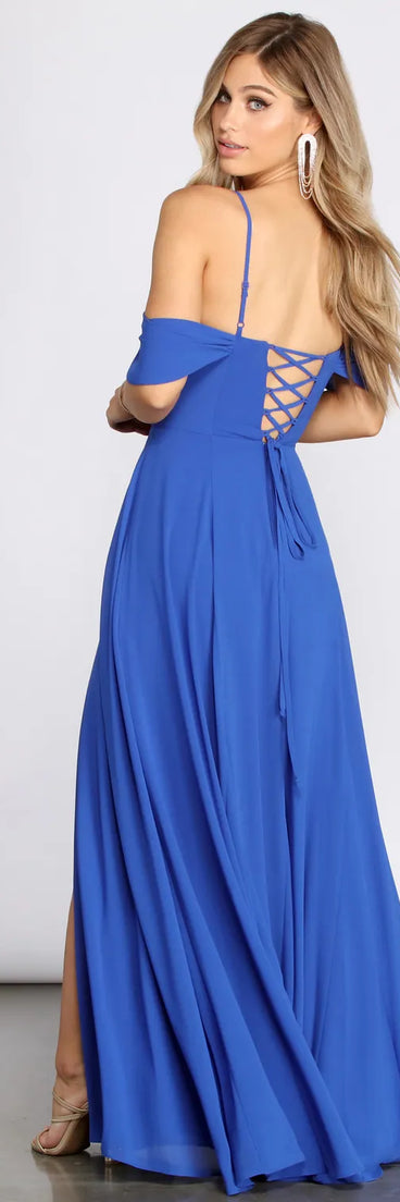 Asha Lace Up Back A Line Dress