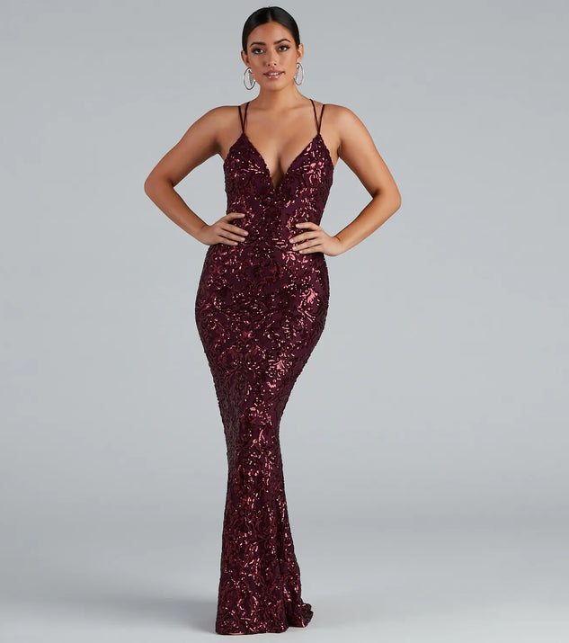 Gwendolyn Cross-Back Sequin Dress