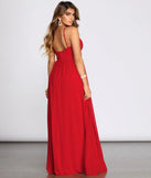 Arlyn Chiffon Deep V A Line Dress