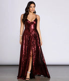 Elaina Overlap Sequin A-Line Dress