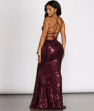 Taralynn Sequin Lace Up Evening Gown