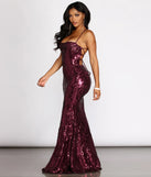 Taralynn Sequin Lace Up Evening Gown