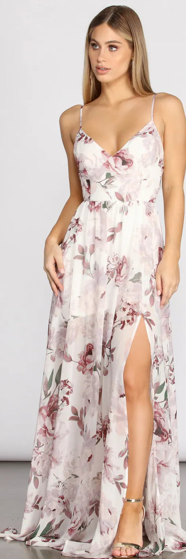 Julian Floral Chiffon A-Line Dress