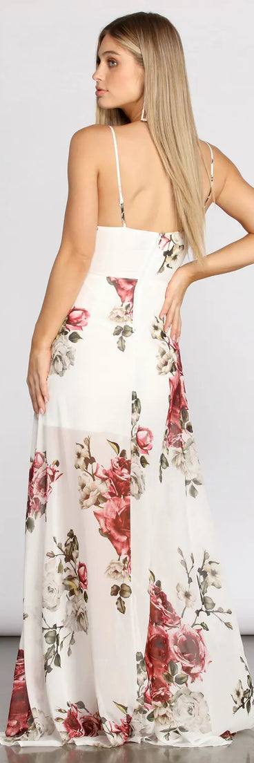 Claire Floral Chiffon Wrap Dress