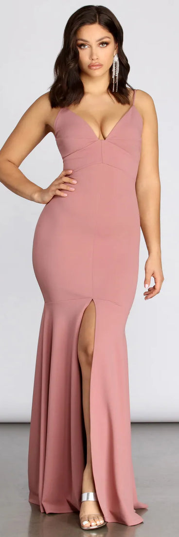 Alia Deep V Mermaid Dress