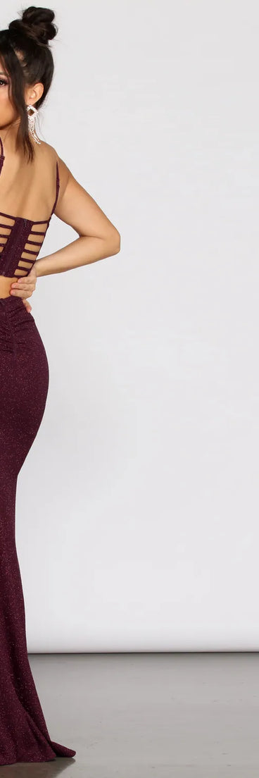 Sawyer Glitter High Slit Dress