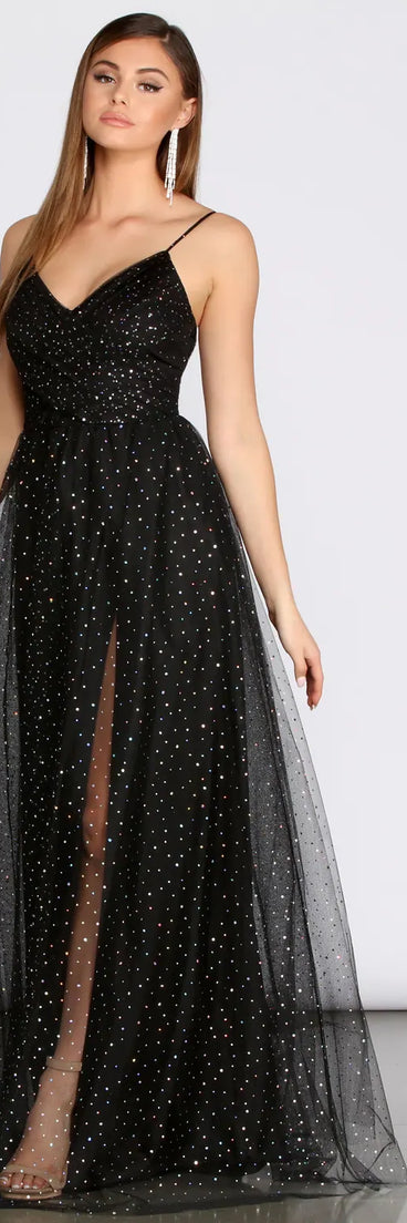 Parker Heat Stone Tulle Dress