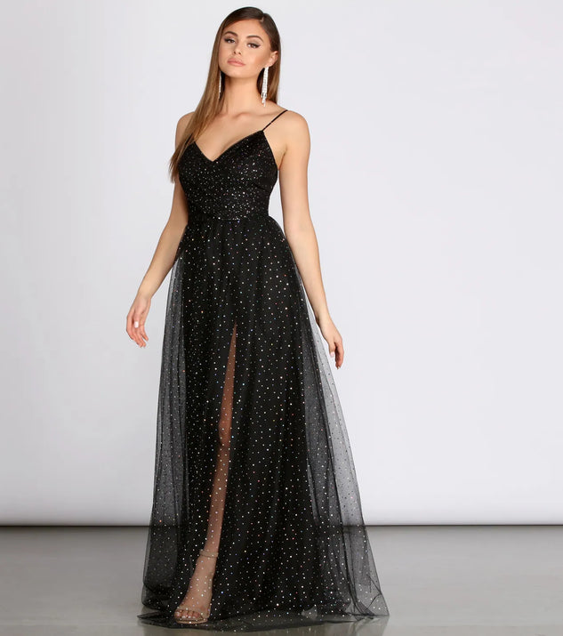 Parker Heat Stone Tulle Dress