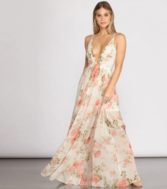 Tori Floral Chiffon A-Line Dress