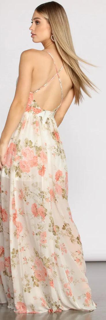 Tori Floral Chiffon A-Line Dress