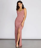Stacia Glitter Crepe Formal Dress