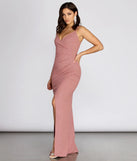 Stacia Glitter Crepe Formal Dress