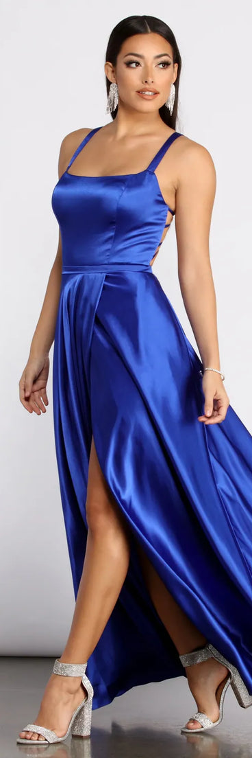 Haisley Formal Satin A-Line Dress